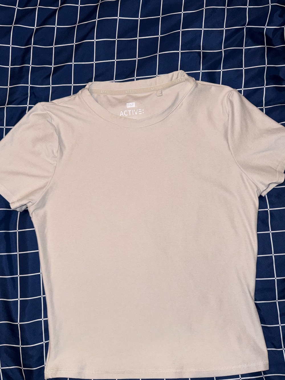 F&F Active Crew Neck T-Shirt in Light Beige